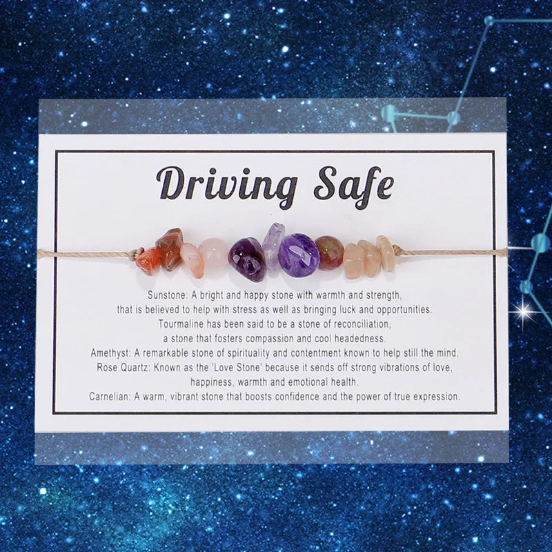 New Simple Crystal Stone Beads Bracelet For Women Men Handmade Luck Calm Love Chakra Black Rope Braided Bracelet Jewelry Gifts