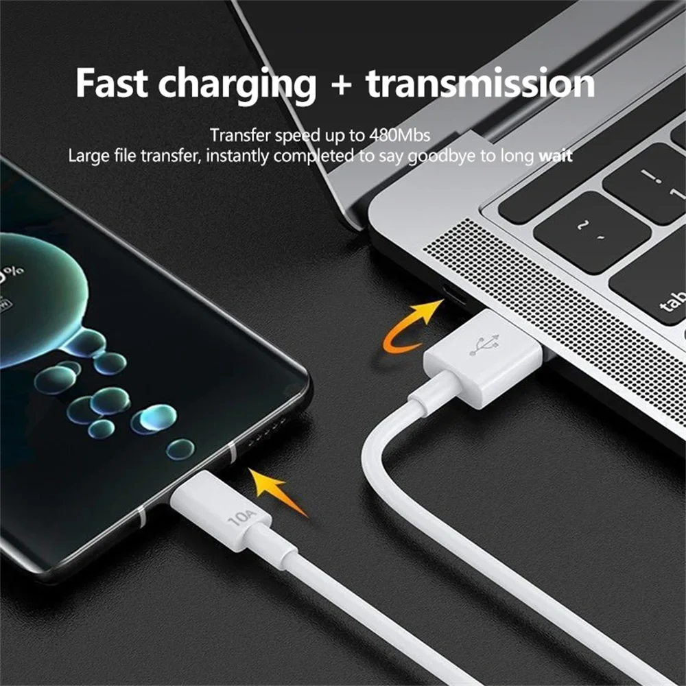 6A Type C Cable 120W Fast Charging Phone Charger USB C Data Cord For Huawei Mate 40 50 Honor Xiaomi Samsung Quick Charge Cable