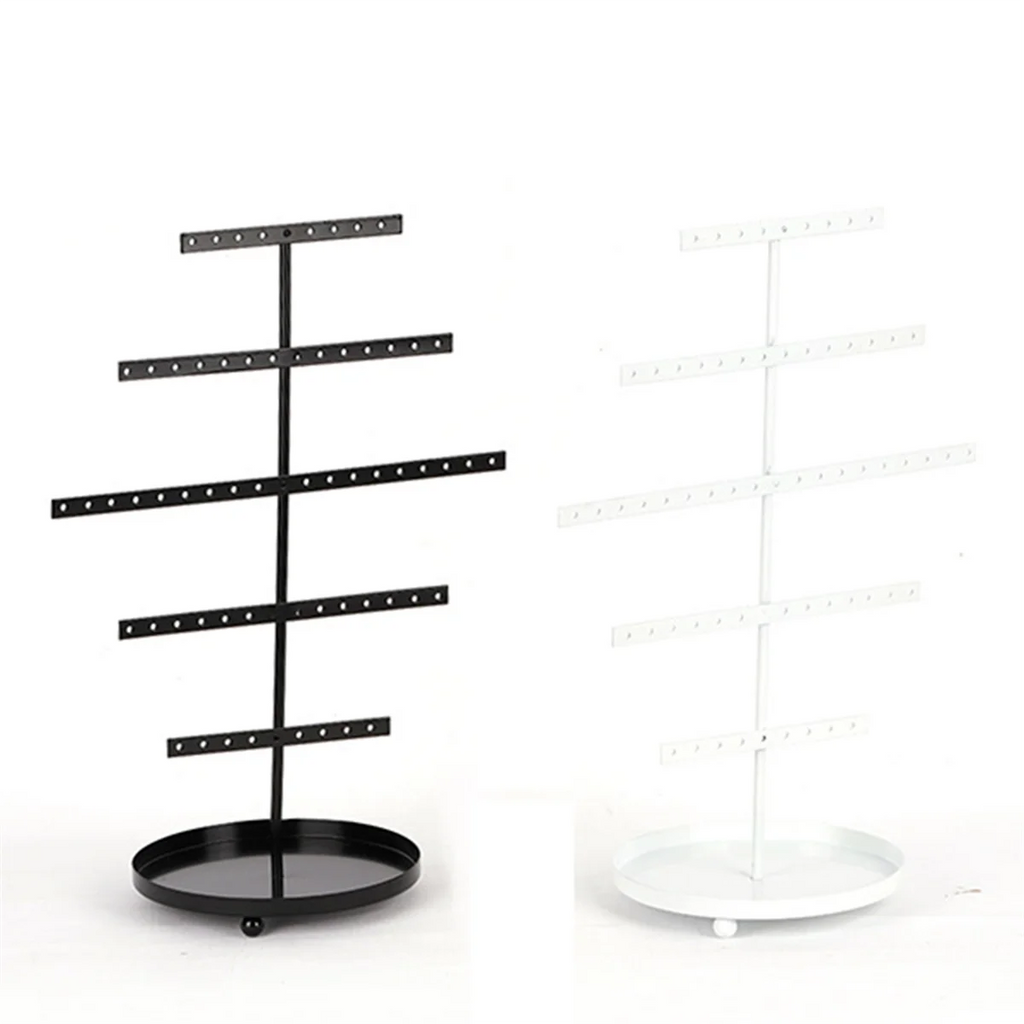 ABQR Black 3-Layer Simple Earring Storage Rack Earring Stand Jewelry Display Stand Earrings Necklaces Rings Jewelry Stand
