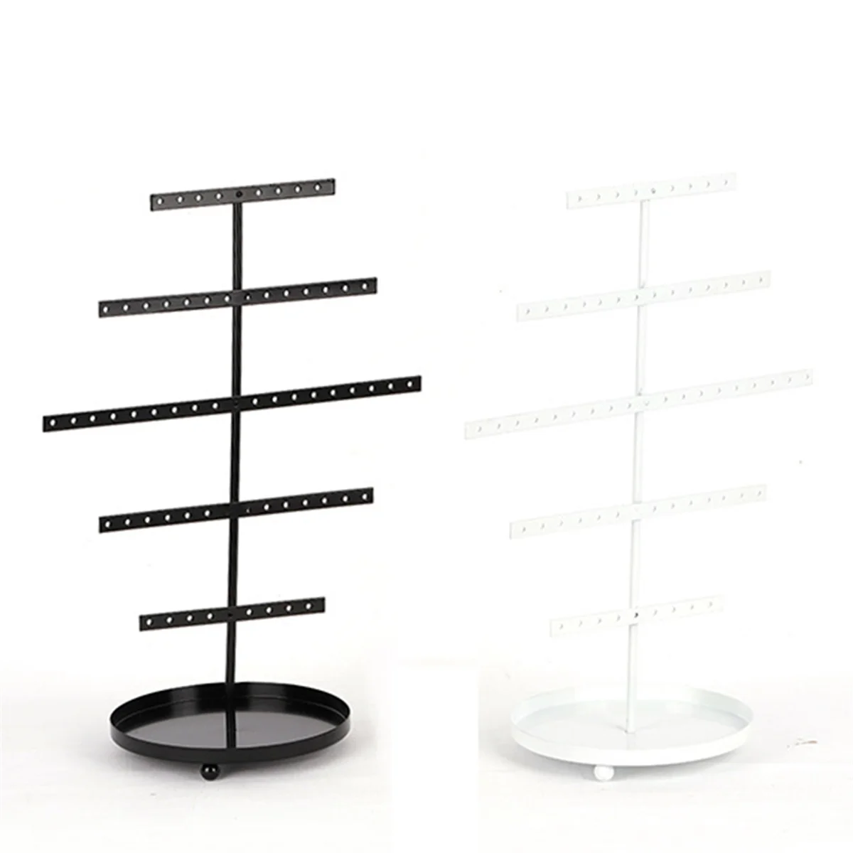 ABQR Black 3-Layer Simple Earring Storage Rack Earring Stand Jewelry Display Stand Earrings Necklaces Rings Jewelry Stand