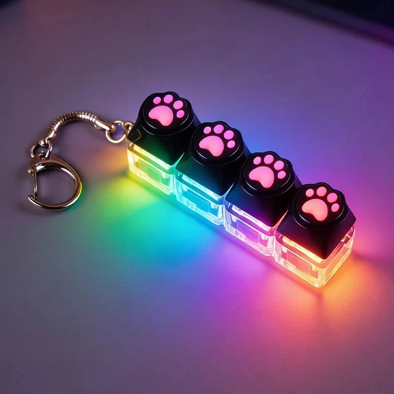 New Keyboard Keychain LED Light - Stress Anxiety Relief Fidget Toy, Portable Desktop Accessory for Office Decoration Gift