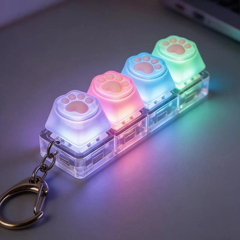 New Keyboard Keychain LED Light - Stress Anxiety Relief Fidget Toy, Portable Desktop Accessory for Office Decoration Gift