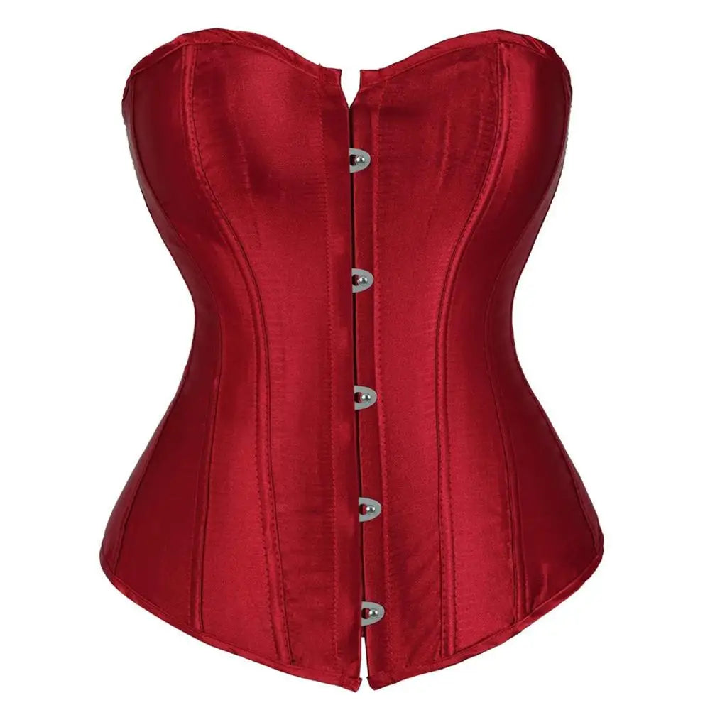 Corset Top Bustiers Overbust Satin Sexy Victorian Corsets Corselet Brocade Vintage Style Korsett for Women Plus Size Pink Green