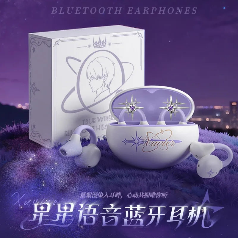 Anime Game Love and Deepspace Cosplay Xavier Ear Clip Wireless Bluetooth Earphones Earrings Headphone