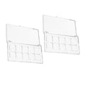 2Pcs Eyeshadow Pan Holder Transparent Lipstick Palette Empty Portable Makeup Organizer Storage Box 10-Grid Compact Travel Blush